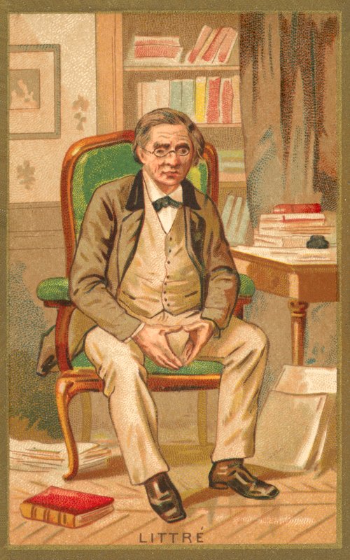 Emile Littre , fransk leksikograf og filosof (chromolitho) av French School