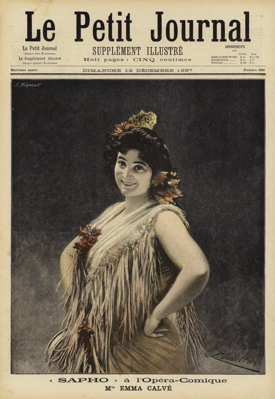 Emma Calve i Sappho på Opera-Comique, Paris av French School