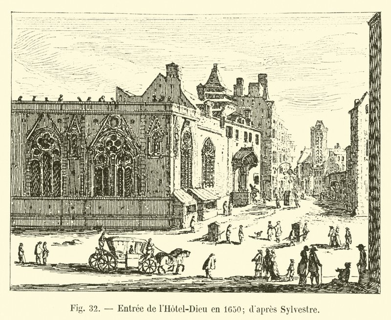 Inngang til Hotel-Dieu i 1650; ifølge Sylvester av French School