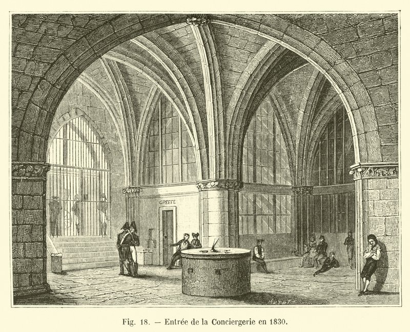Inngang til Conciergerie i 1830 av French School