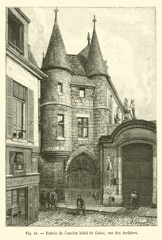 Inngang til det tidligere Hôtel de Guise, rue des Archives av French School