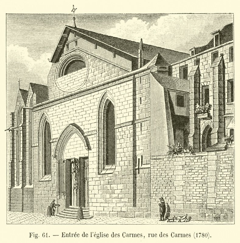 Inngang til karmelittkirken, rue des Carmes, 1780 av French School