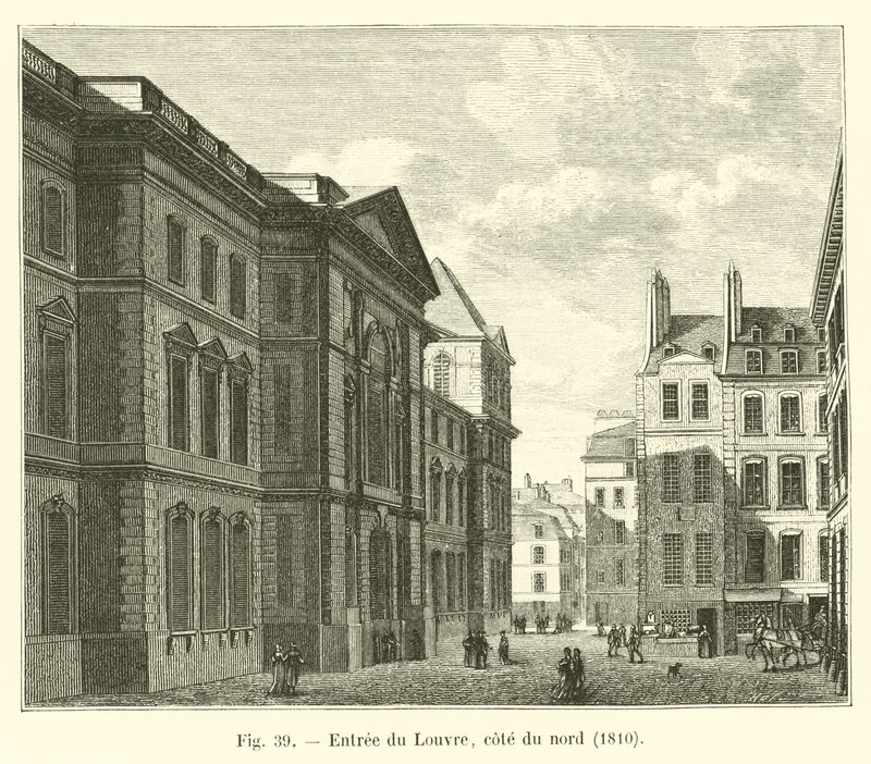 Inngang til Louvre, nordsiden, 1810 av French School