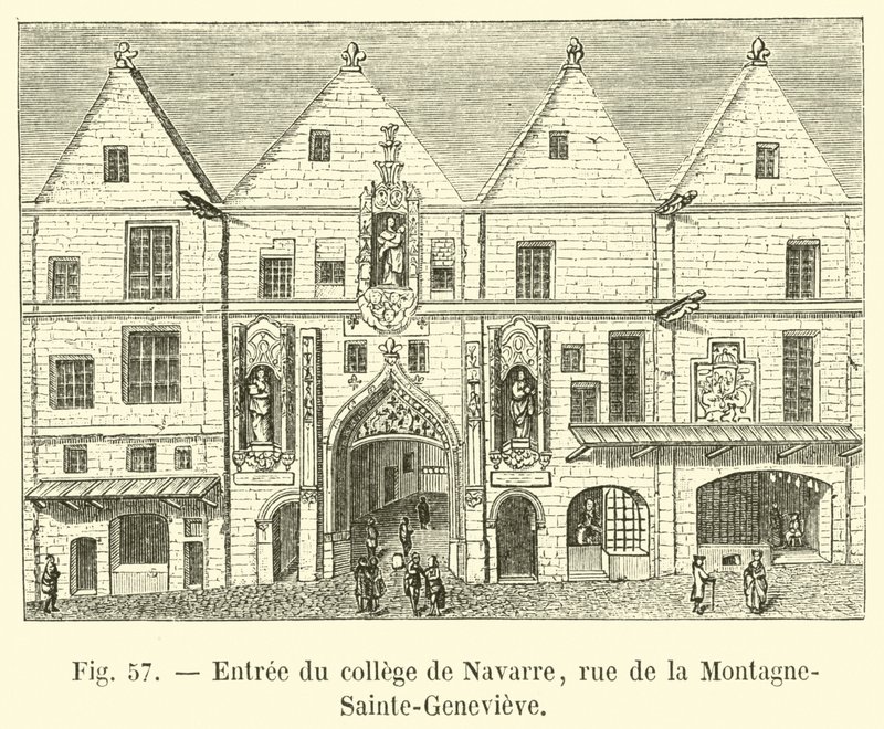 Navarra høyskoleinngang, rue de la Montagne-Sainte-Genevieve av French School
