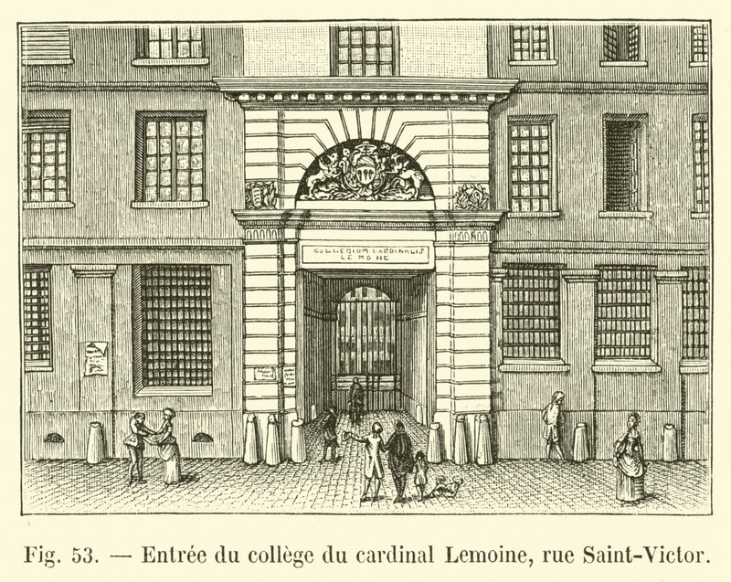 Inngang til College of Cardinal Lemoine, rue Saint-Victor av French School