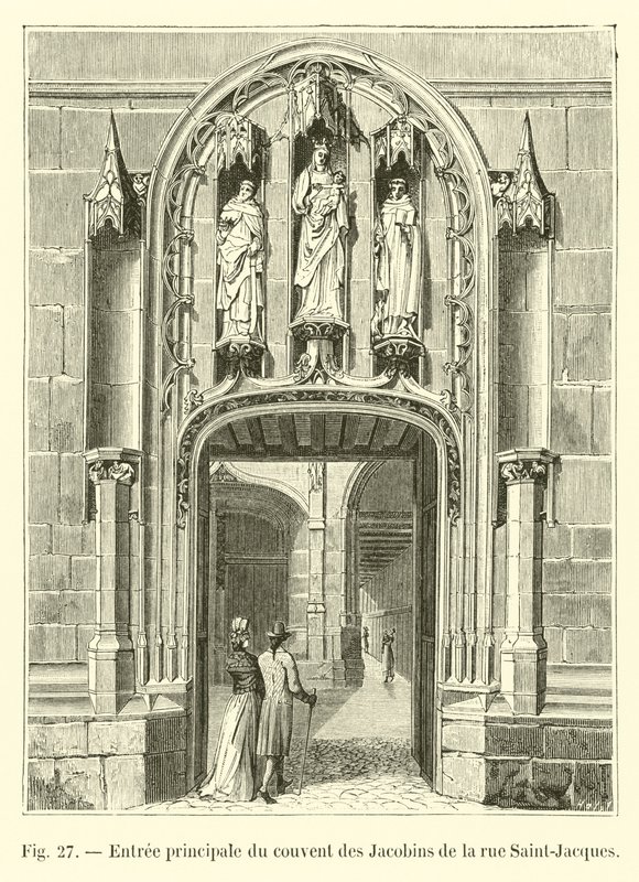 Hovedinngangen til Jacobin-klosteret fra rue Saint-Jacques av French School
