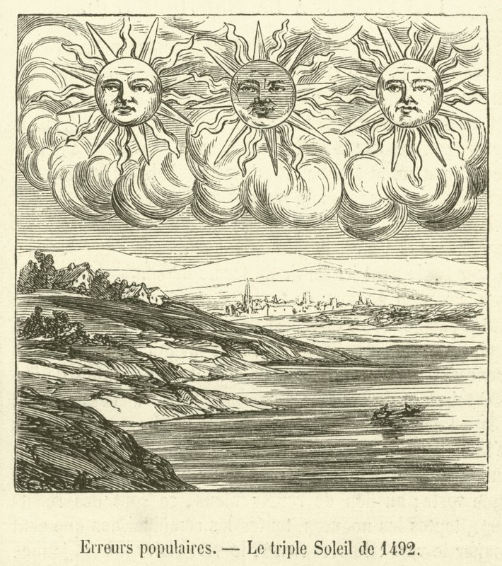 Populære feil, The Triple Sun of 1492 (gravering) av French School