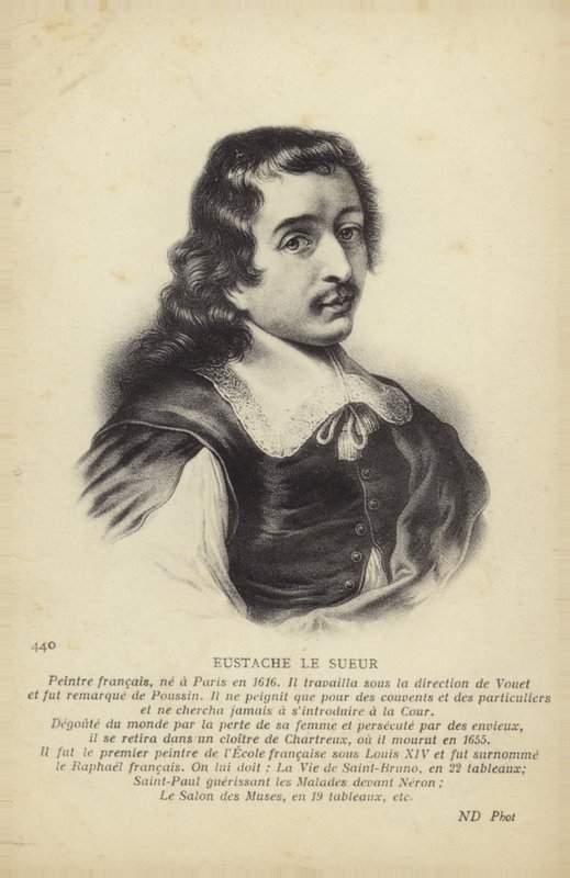 Eustache Le Sueur , fransk maler (litografi) av French School