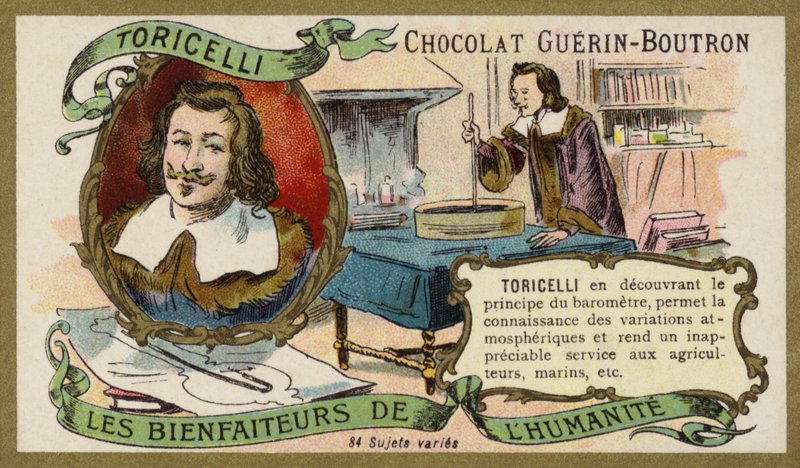 Evangelista Torricelli , italiensk fysiker og matematiker (chromolitho) av French School