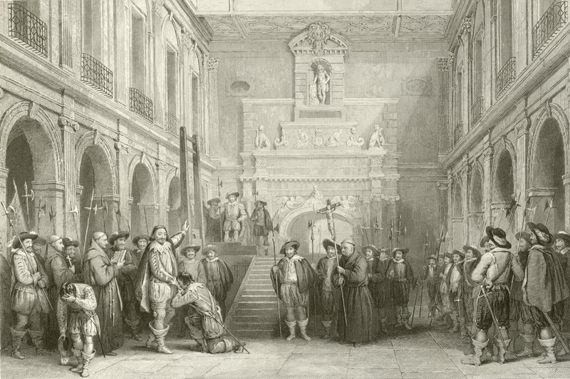 Henrettelse av Montmorenci i domstolen til Hotel de Ville, Toulouse, 30. oktober 1632 av French School