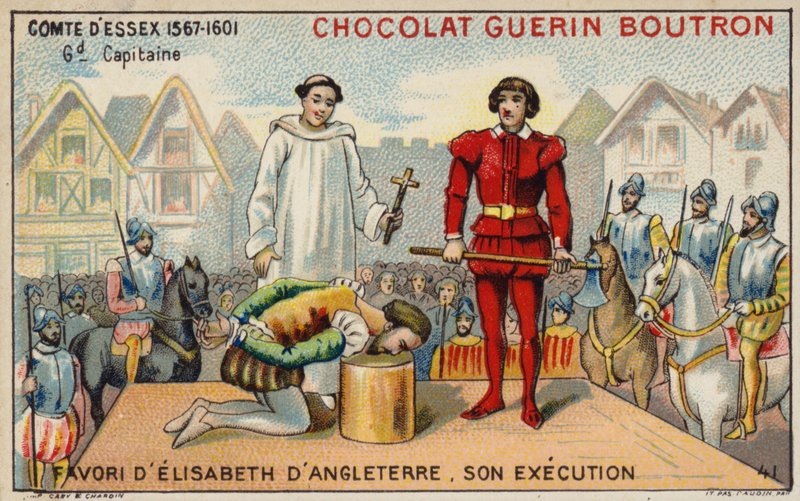 Henrettelse av jarlen av Essex (chromolitho) av French School