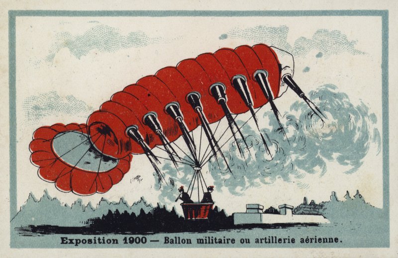 Utstilling 1900 - militærballong eller luftartilleri av French School