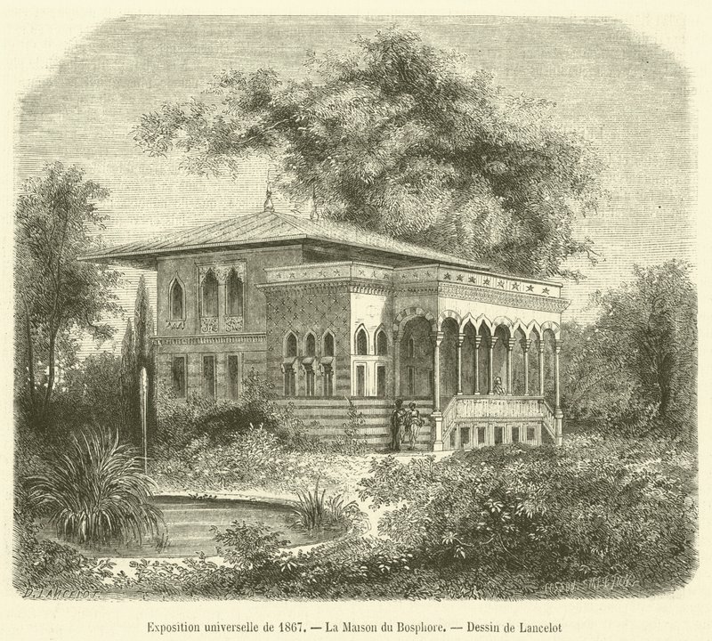 Universell utstilling fra 1867, La Maison du Bosphore (gravering) av French School
