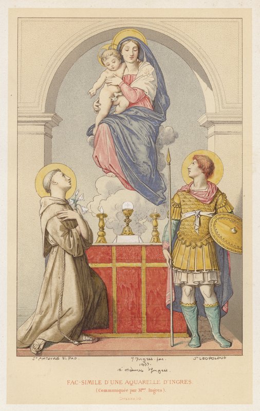 Faksimile av en akvarell av Ingres, formidlet av fru Ingres (chromolitho) av French School