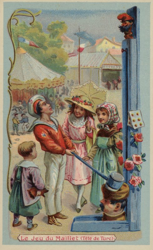 Fairground styrketester (chromolitho) av French School