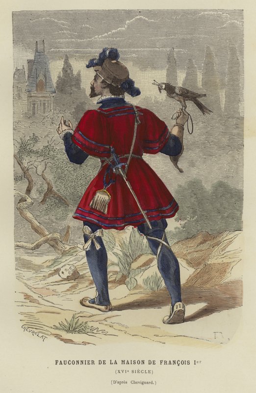 Falkonerer fra husstanden til Frans I av Frankrike, 1500-tallet av French School