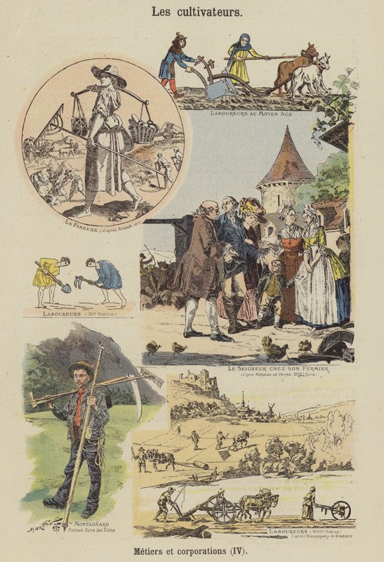 Bønder (fargelitografi) av French School