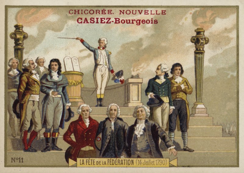 Fete de la Federation, den franske revolusjonen, 14. juli 1790 av French School