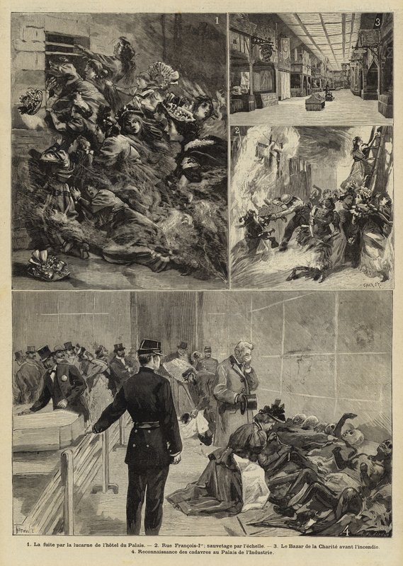 Brann ved Bazar de la Charite, Paris, 1897 av French School
