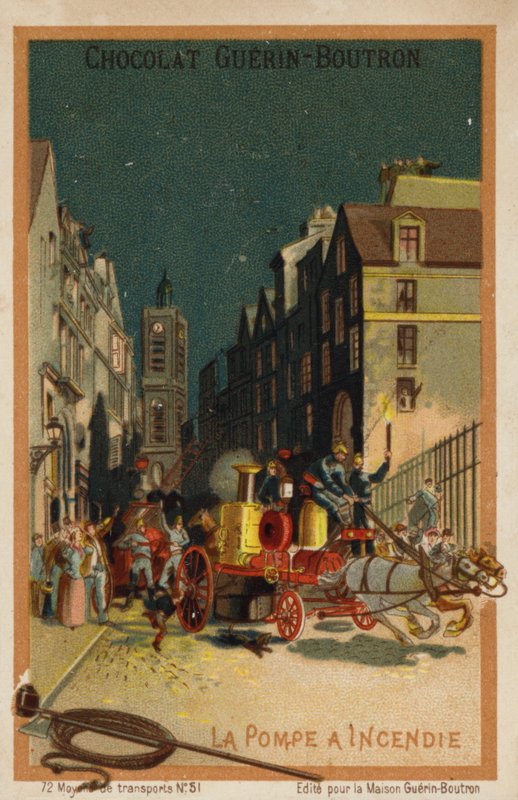 Brannbil (chromolitho) av French School