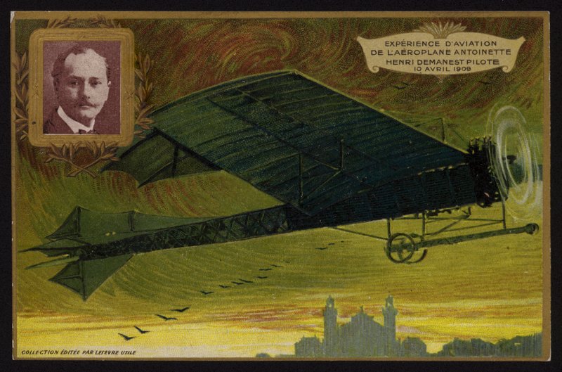 Antoinette-flyets flyging av Henri Demanest, Frankrike av French School