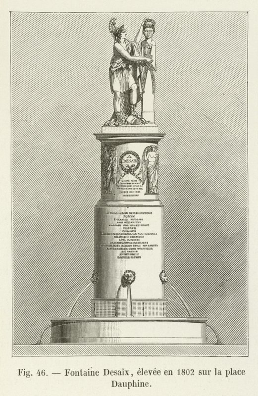 Fontaine Desaix, reist i 1802 på Place Dauphine av French School