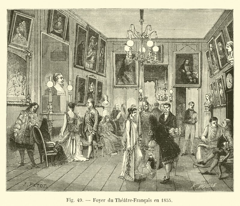 Foajeen til Theatre-Francais i 1855 av French School