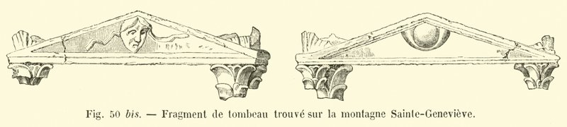 Gravfragment funnet på Sainte-Genevieve-fjellet av French School