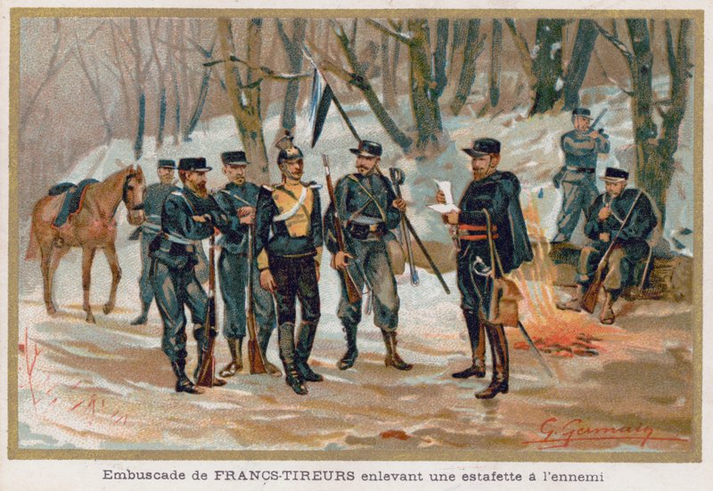 Franc-Tireurs (Sharpshooters) Fang en fiendtlig kurer av French School
