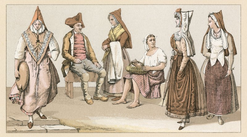 Frankrike kostyme av French School