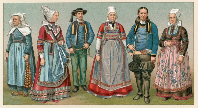 Frankrike kostyme av French School