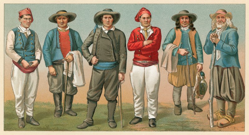 Frankrike kostyme av French School