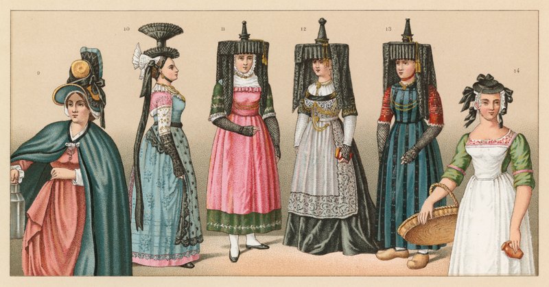 Frankrike XIXth Cent Costume av French School