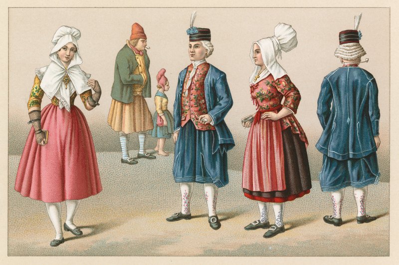 Frankrike XIXth Cent Costume av French School