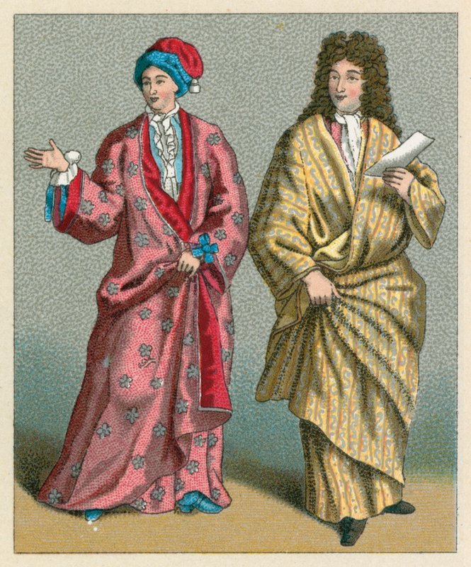 Frankrike XVII-XVIIIth Cent Costume av French School
