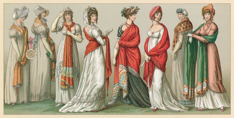 Frankrike XVIIIth-XIXth Cent Costume av French School