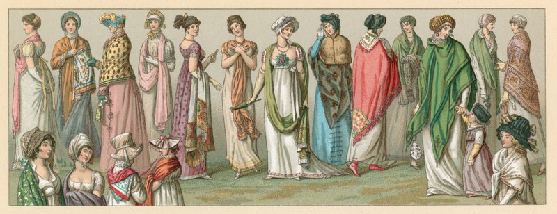 Frankrike XVIIIth-XIXth Cent Costume av French School