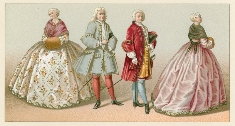 Frankrike XVIIIth Cent-kostyme av French School