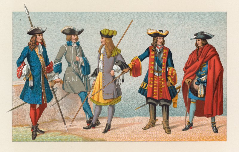 Frankrike XVIIth Cent-kostyme av French School