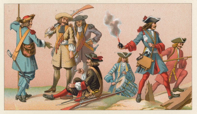 Frankrike XVIIth Cent-kostyme av French School