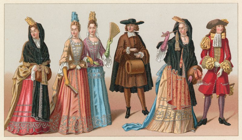 Frankrike XVIIth Cent-kostyme av French School