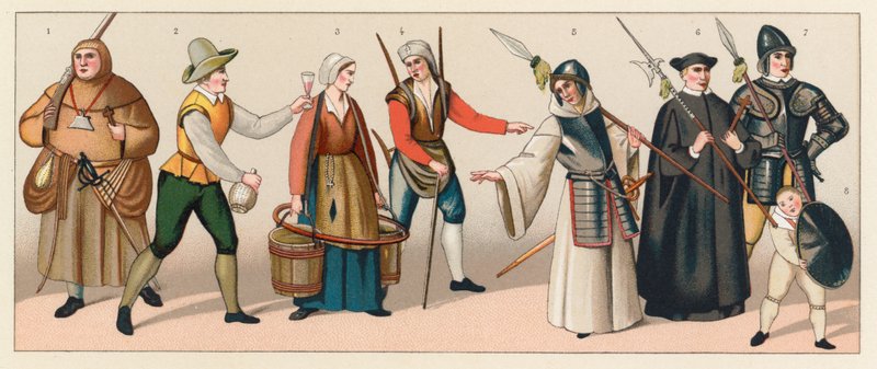 Frankrike XVIth Cent-kostyme av French School
