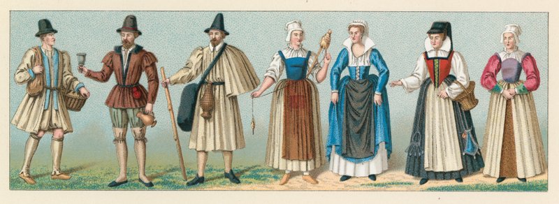 Frankrike XVIth Cent-kostyme av French School