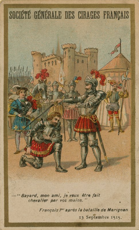 Francis I etter slaget ved Marignano av French School