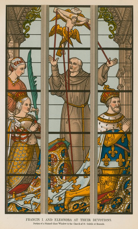 Francis I og Eleonora på deres andakter av French School