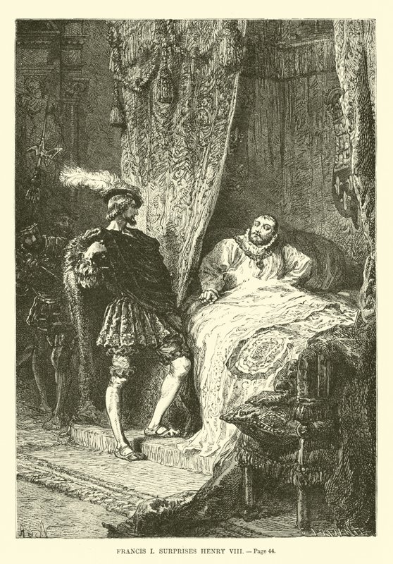 Frans I overrasker Henrik VIII av French School