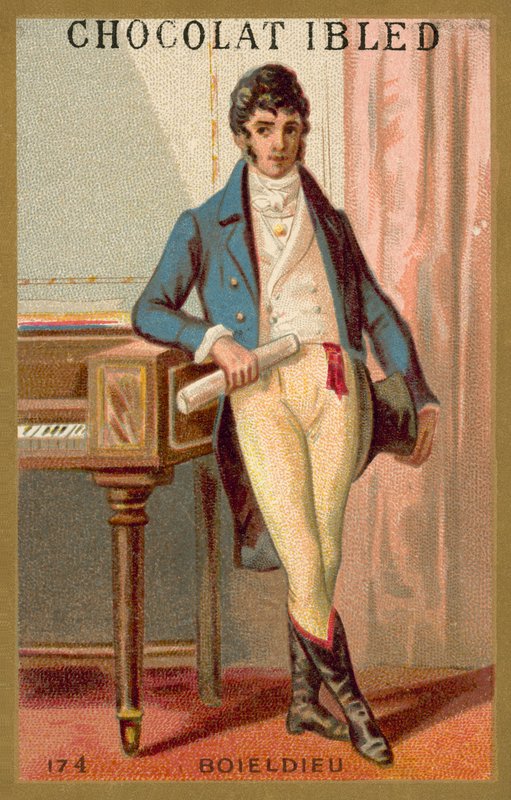 Francois-Adrien Boieldieu , fransk komponist (chromolitho) av French School