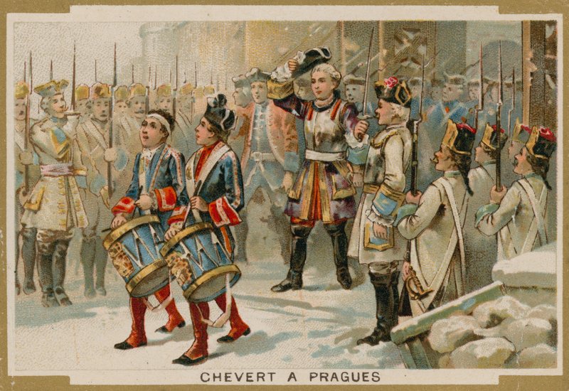 Francois de Chevert, fransk general, ved beleiringen av Praha, 1741 av French School