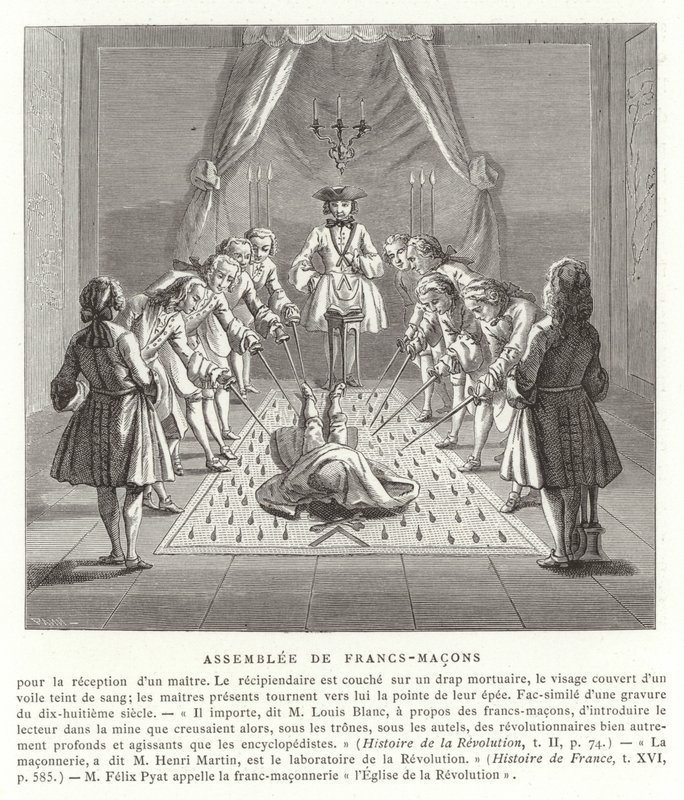 Frimurermøte, 1700-tallet av French School