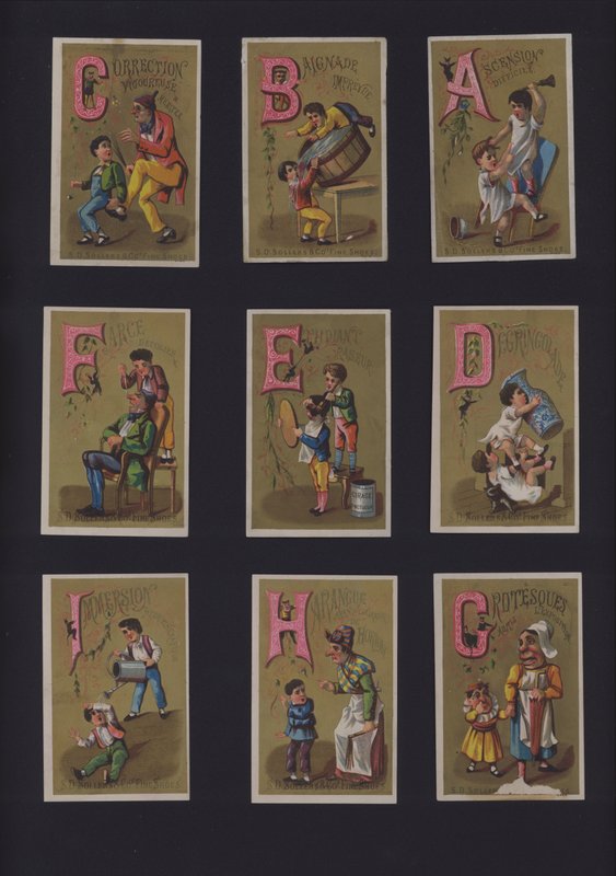 Fransk tegneseriealfabet (farge litho) av French School